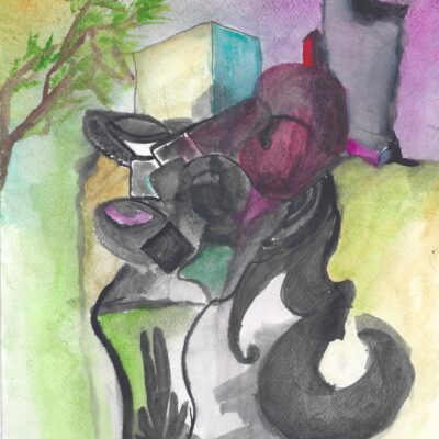 abstract watercolor painting by artist Isaac Cohen