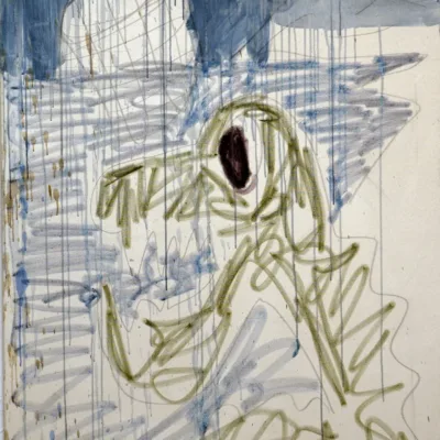 an expressionist painting by contemporary Israeli artist Isaac Cohen