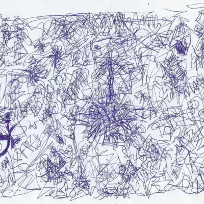 Drawing by artist from the series "office hours"
